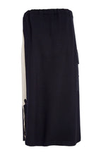 Load image into Gallery viewer, MOCK WRAP SKIRT WITH PLACEMENT PRINT - BLACK AND SAND