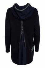 Load image into Gallery viewer, Naya HOODED TOP WITH CONTRAST RIBBED TRIM DETAIL - BLACK AND FOREST