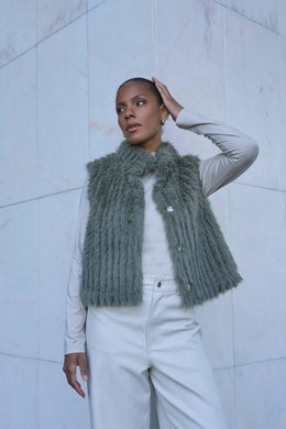 Rino&Pelle Dava waistcoat in Green Ash