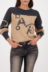 MONARI KNITTED SWEATER WITH COLOR-BLOCK DESIGN