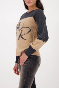 MONARI KNITTED SWEATER WITH COLOR-BLOCK DESIGN