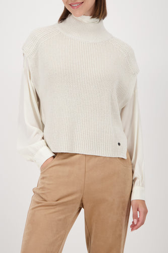 MONARI KNITTED VEST WITH STAND-UP COLLAR