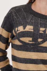 MONARI SWEATER WITH STRIPED PATTERN