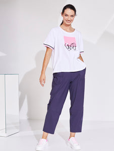 Naya Navy cropped trousers with patch pocket