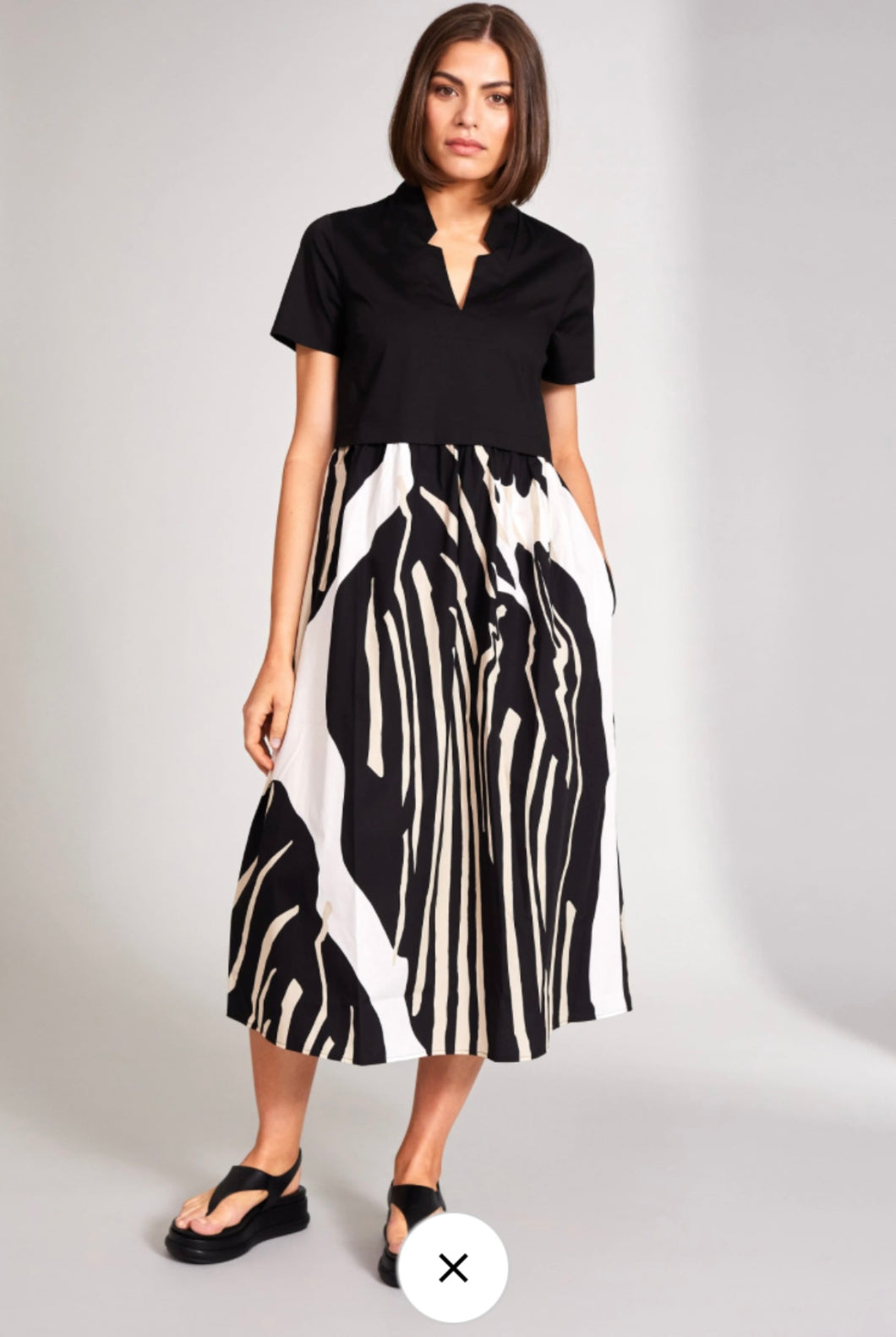 Peruzzi Monochrome Print Dress