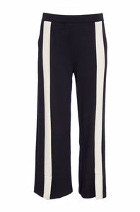 WIDE LEG TROUSER WITH CONSTRAST - BLACK AND SAND