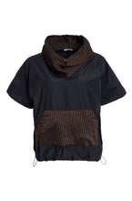 Load image into Gallery viewer, NAYA DRAWSTRING HEM TOP - BLACK AND COCOA