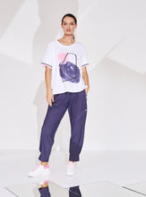 Load image into Gallery viewer, Naya Navy coloured cuff trousers with side zip
