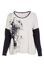 Load image into Gallery viewer, NAYA PLACEMENT PRINT TOP - TAUPE AND BLACK