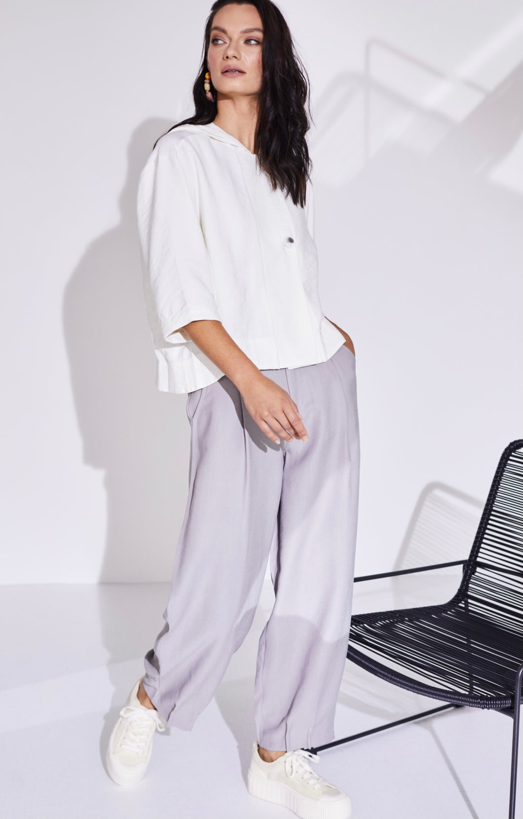 Naya trousers with tuck hem