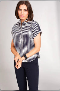 Peruzzi cap sleeve stripe top