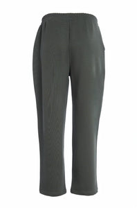 NAYA SLIM LEG PANT WITH PRINT DETAIL - FOREST AND BLACK