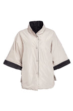 Load image into Gallery viewer, HIGH NECK REVERSIBLE JACKET - BLACK AND TAUPE