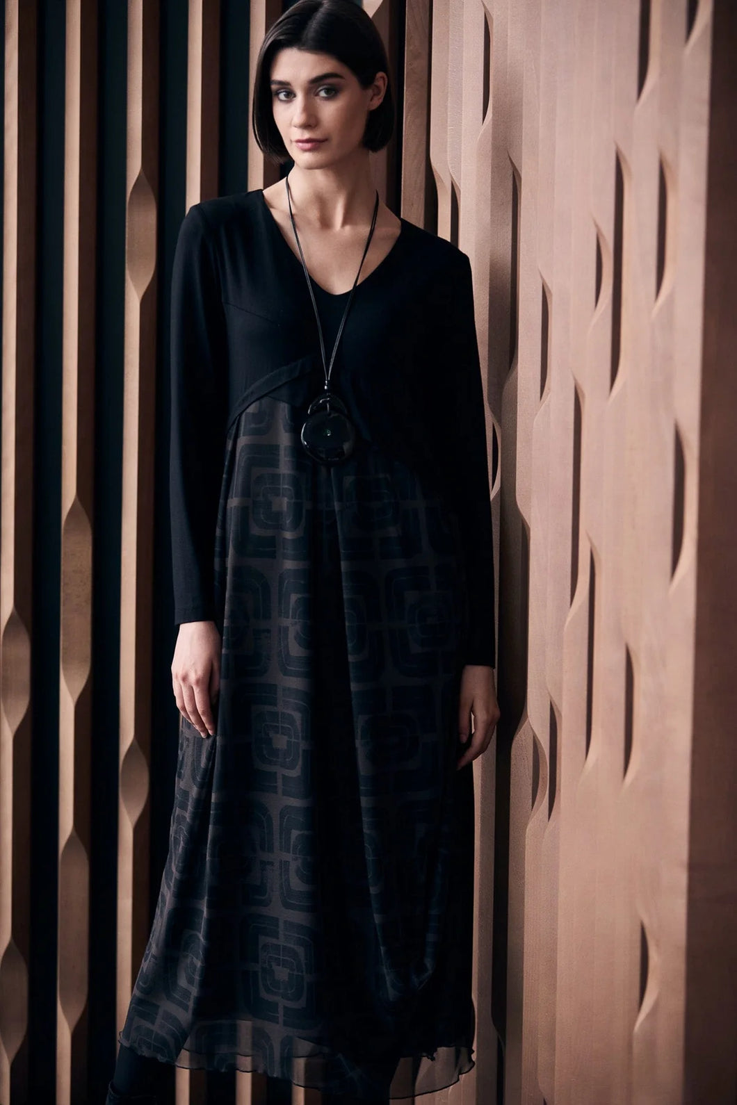 Peruzzi Contrast Fabric Dress
