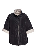 Load image into Gallery viewer, HIGH NECK REVERSIBLE JACKET - BLACK AND TAUPE
