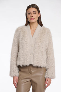 Rino & Pelle Chaimae Birch Short Faux Fur Jacket