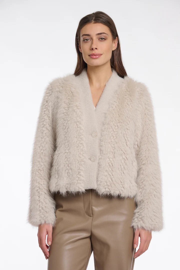 Rino & Pelle Chaimae Birch Short Faux Fur Jacket