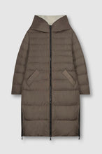 Load image into Gallery viewer, KEILA REVERSIBLE LONG PADDED HOODED COAT