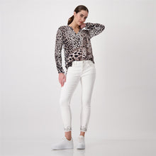 Load image into Gallery viewer, Monari cheetah V-neck print blouse