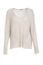 Load image into Gallery viewer, LOOSE WEAVE V NECK KNIT - ALMOND