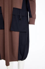 Load image into Gallery viewer, DRESS WITH HOOD - COCOA AND BLACK