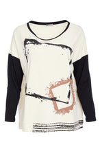 Load image into Gallery viewer, NAYA PLACEMENT CUBE PRINT TOP - SAND AND BLACK