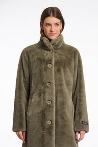 Rino & Pelle Nonna coat in Green Ash