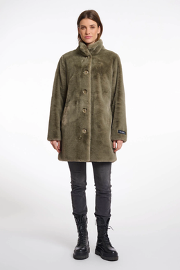 Rino & Pelle Nonna coat in Green Ash