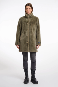 Rino & Pelle Nonna coat in Green Ash